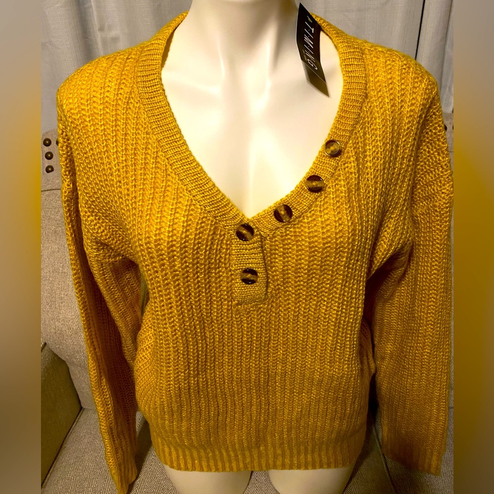 Yellow knit sweater